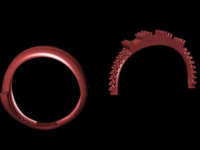 gold ring 3D print model 6