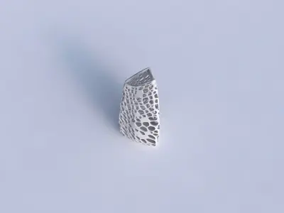 Vase curved tipping triangle 2 with dense organic lattice 3D print model
