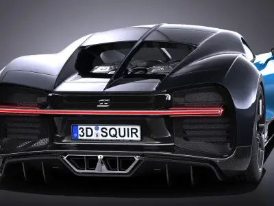 Bugatti Chiron 2017 without interior 3D model