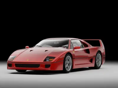 ferrari f40 Low-poly 3D model by edwin-blend