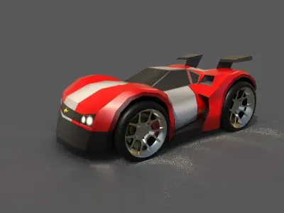 CHALLENGER CAR Low-poly 3D model