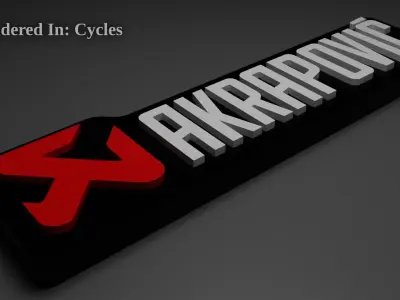 Akrapovic Logo With own background Low-poly 3D model