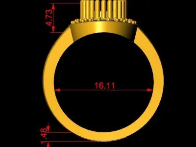 Stone Ring 3D print model shop