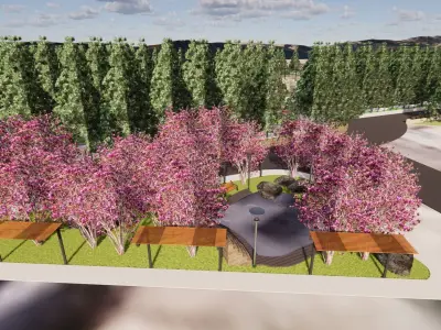 Open sports and entertainment complex 3D model