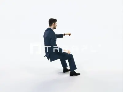 Posture 20J Driver Driving Sitting Elegant Business Man Low-poly 3D model