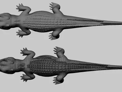 Baby Crocodile Low-poly 3D model