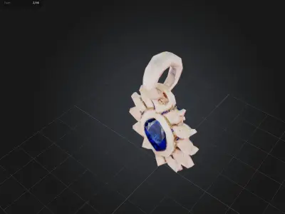 FREE  Sapphire Rose Gold Pendant Necklace  Free low-poly 3D model