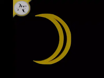 Simple Moon Symbol - 2D Art Free 3D print model