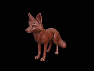Fox Animal Sculpture 3D print model