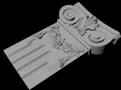 Carved column capital 3D model buy