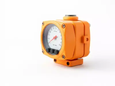 Industrial Pressure Gauge Model Pack  Orange Casing Low-poly 3D model