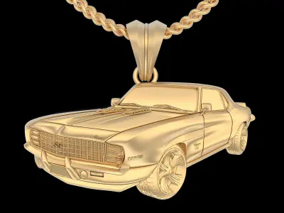 Car pendant silver gold printable jewelry 3D model 3D print model