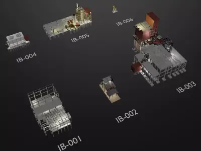 Industrial building - set 3D model