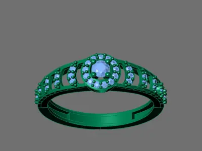 Womens Rings With Stone Ring Ready STL 3DM Models Rings women 3D print model