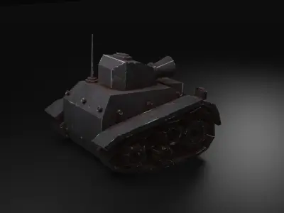 Stylized Low Poly Tank Low-poly 3D model