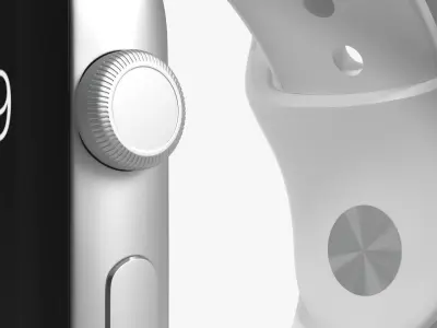 Apple Watch Sport White 42mm Low-poly 3D model