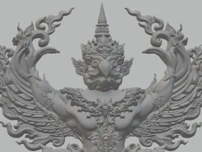 Tibetan Buddha Garuda South Asian Statue 3D print model