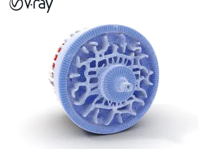 Electric Motor Model Pack with Detailed Components Low-poly 3D model