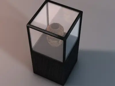 Display case with vase Low-poly 3D model