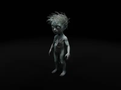 Realistic Zombie Child Rigged  Animated Low-poly 3D model