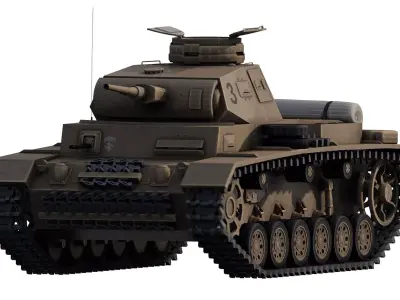 Panzer III with interior 3D model