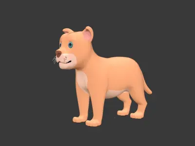 Cartoon Dog Low-poly 3D model