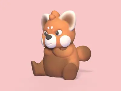 Angry Red Panda 3D print model