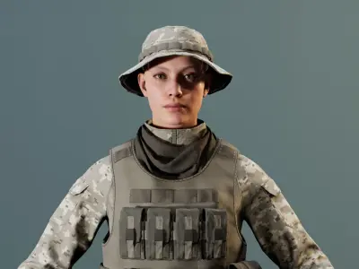Tactical Clothing Vol 1 For MetaHuman - Game Ready - Rigged Low-poly 3D model