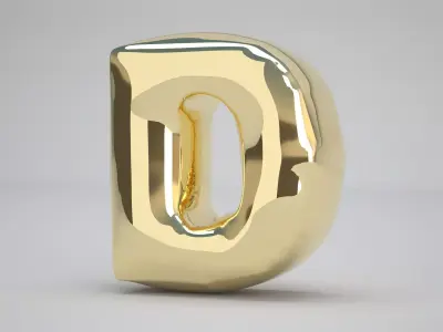 D Balloon Gold 3D model