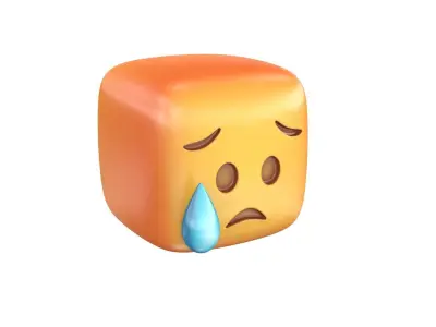 Emoji Sad Faces Low-poly 3D model