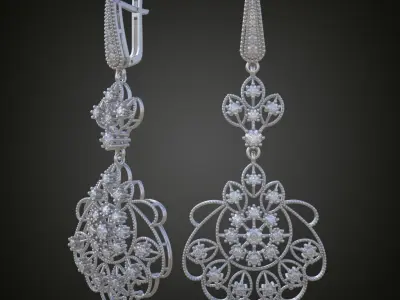 Earring 3D model 3D printable model 0102-49 Free 3D print model