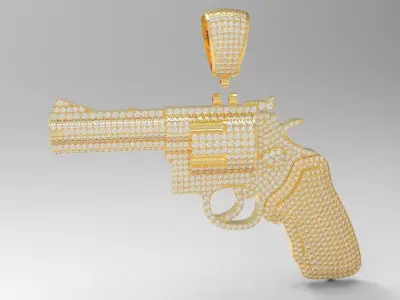Diamond colt revolve Gun pendant 3D print model
