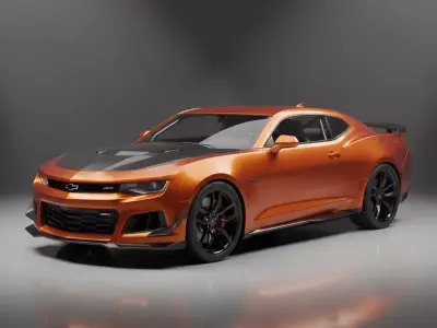 High Performance Muscle Car Low-poly 3D model