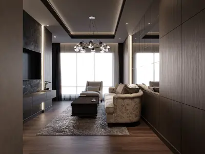 Hotel Suite Bedroom Blender - Fbx - Obj 3D model