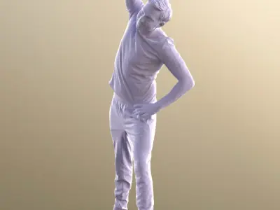 Anselmo 10225 - Stretching Sport Man Low-poly 3D model