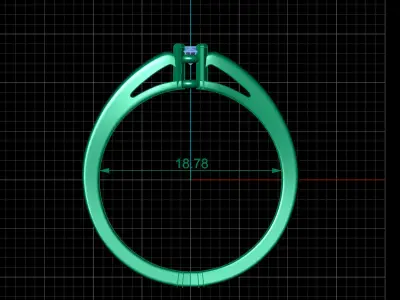 STL 3DM Print Ready Women Diamond Ring Lightweight Printable  3D print model 95