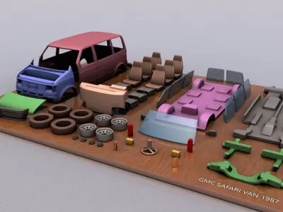 GMC Safari Van 1987 3D print model