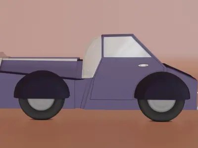 Simple Cartoon Car  Low-poly 3D model