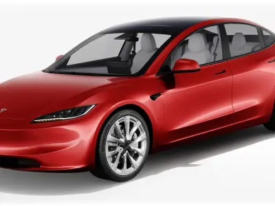 Tesla Model 3 2024 with interior 3D model