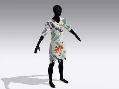 Female Cloth Dress Low-poly 3D model