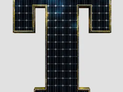 Solar Panel Letter - T 3D model