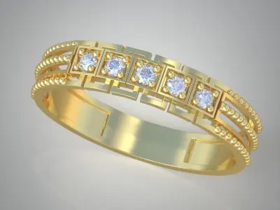 Diamond ring 0531 3D printable model Free 3D print model
