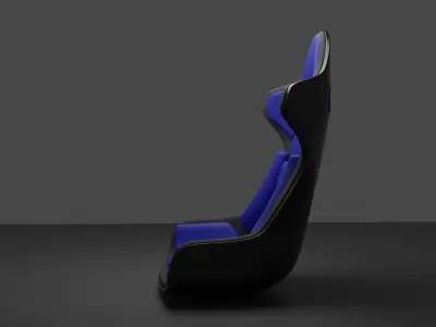 blue sport bucket seat Low-poly 3D model
