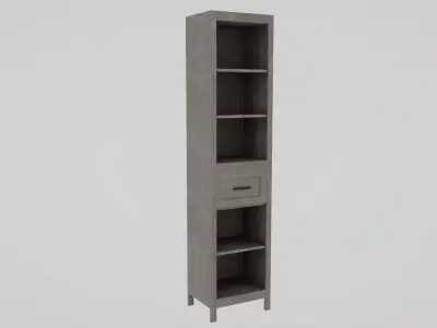 Narrow Storage Cabinet with Drawer and 5 Tier Shelf Low-poly 3D model