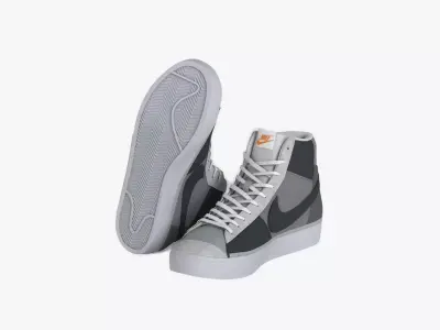 A Greyscale Aesthetic Looms Over The Nike Blazer Mid 77  Low-poly 3D model