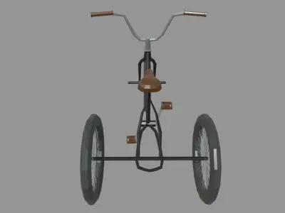 Low Poly Adult Tricycle 01 Low-poly 3D model