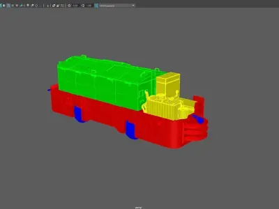 Heavy Duty Mine Rail Engine Low-poly 3D model