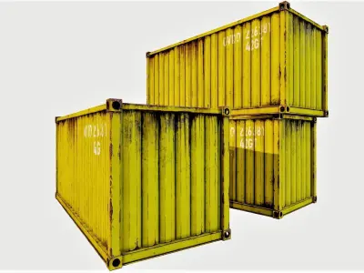 Enterable Shipping Container 04 - PBR Low-poly 3D model