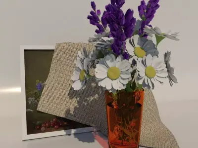 Bouquet of flowers 3D model buy