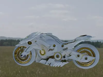 Aurelius FluxRider  Luxury Futuristic Bike Low-poly 3D model